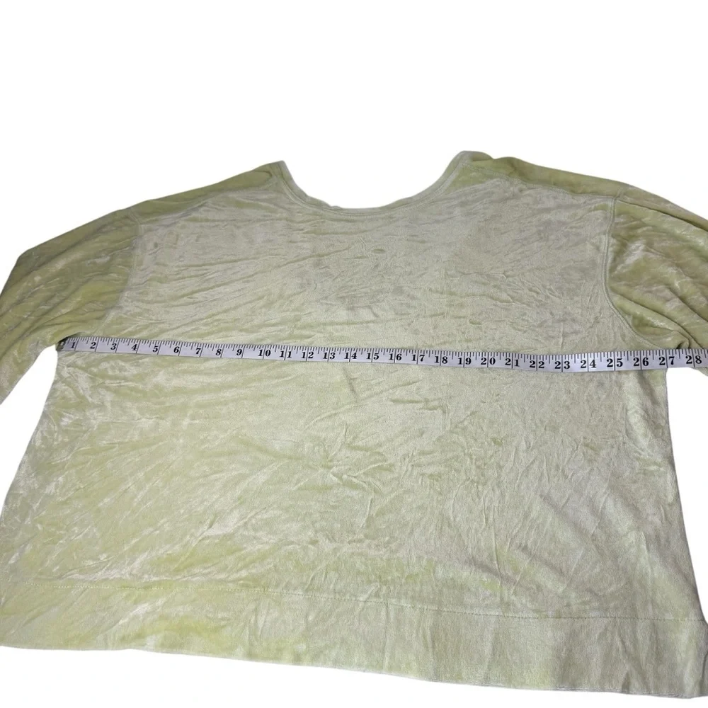 Free People Valerie Velvet Top Tee Blouse Women L Soft Yellow Boho Beach Travel - Picture 6 of 9